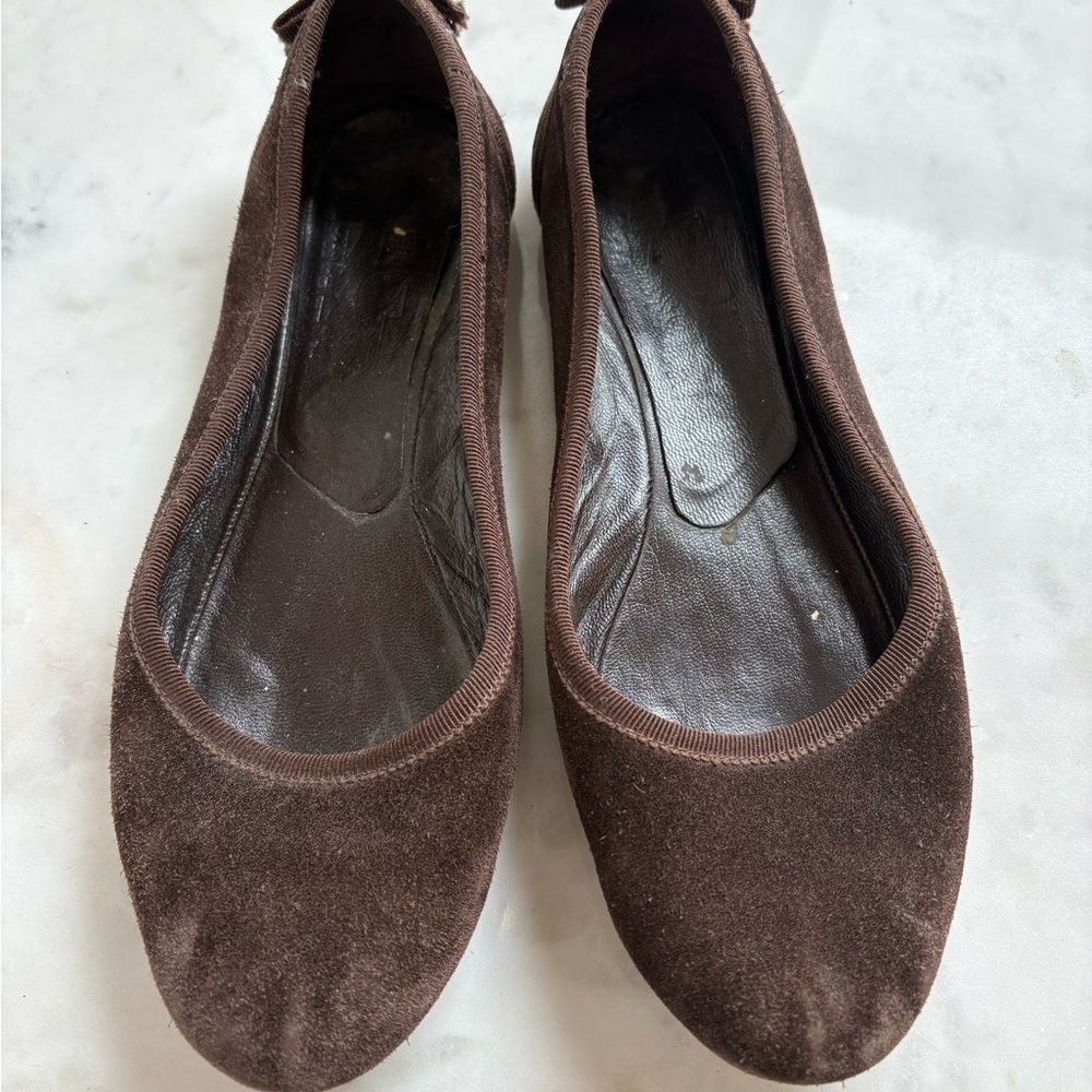 Vintage Ferragamo Brown Suede Women's Flats